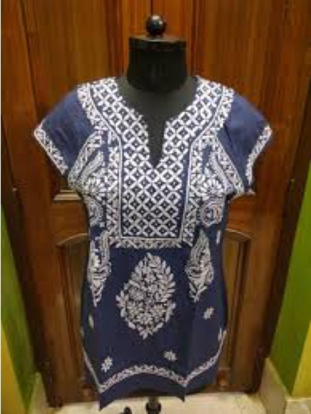 Roberta Roller Rabbit Navy Embroidered Cotton Tunic
